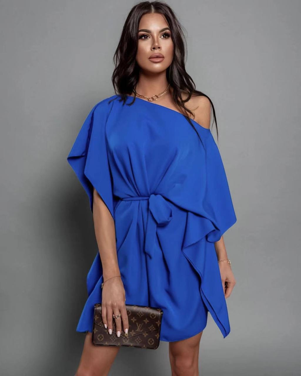Γυναικείο άνετο φόρεμα 6541 μπλε