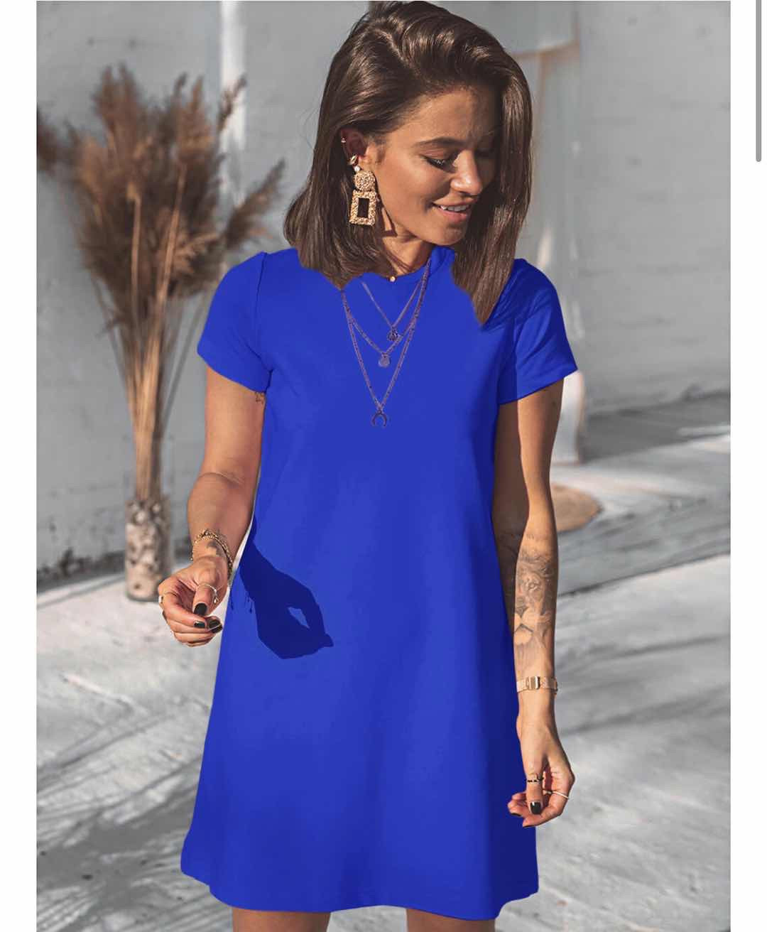 Γυναικείο μπλουζοφόρεμα 5166 μπλε