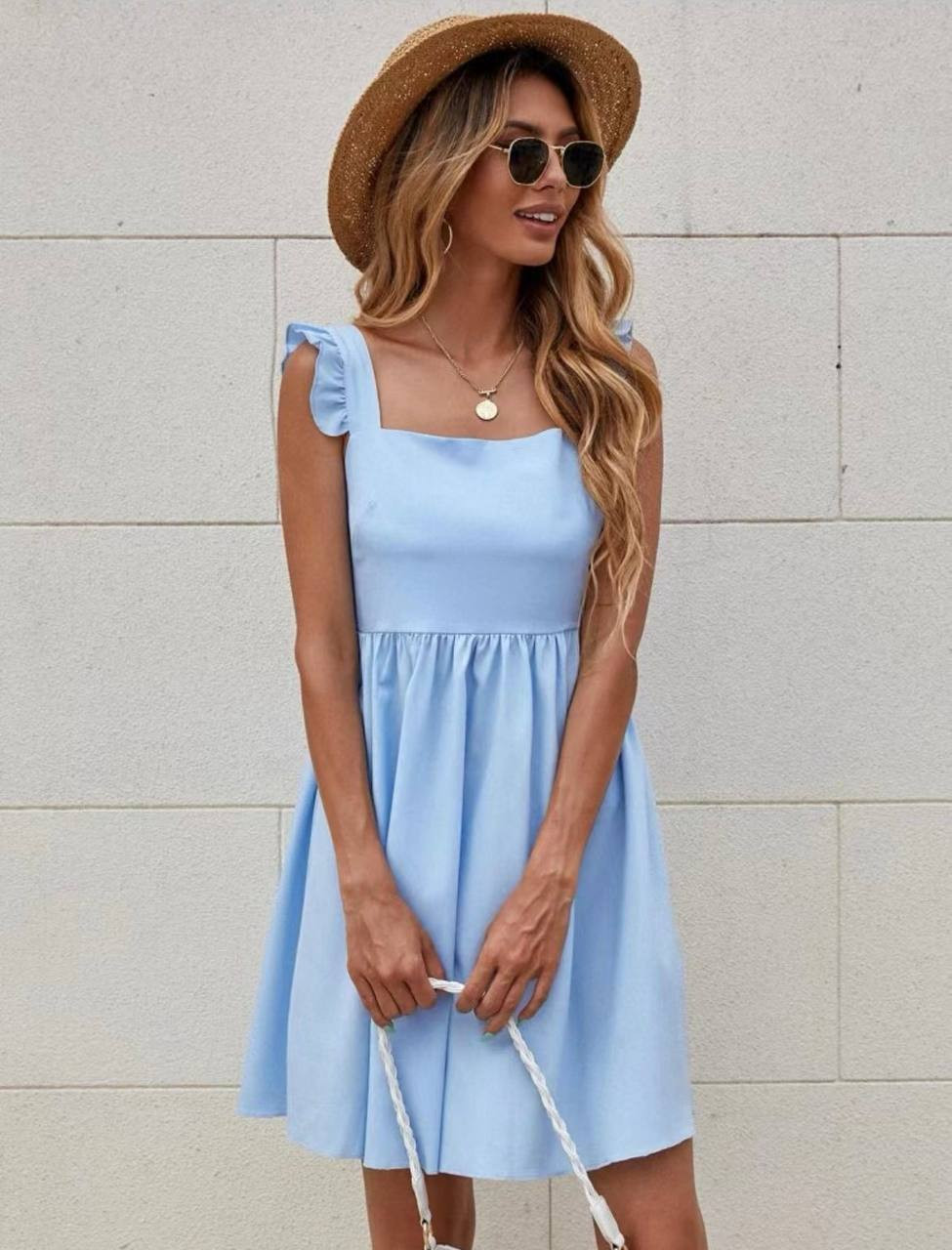 Γυναικείο κοντό φόρεμα 4141 γαλάζιο