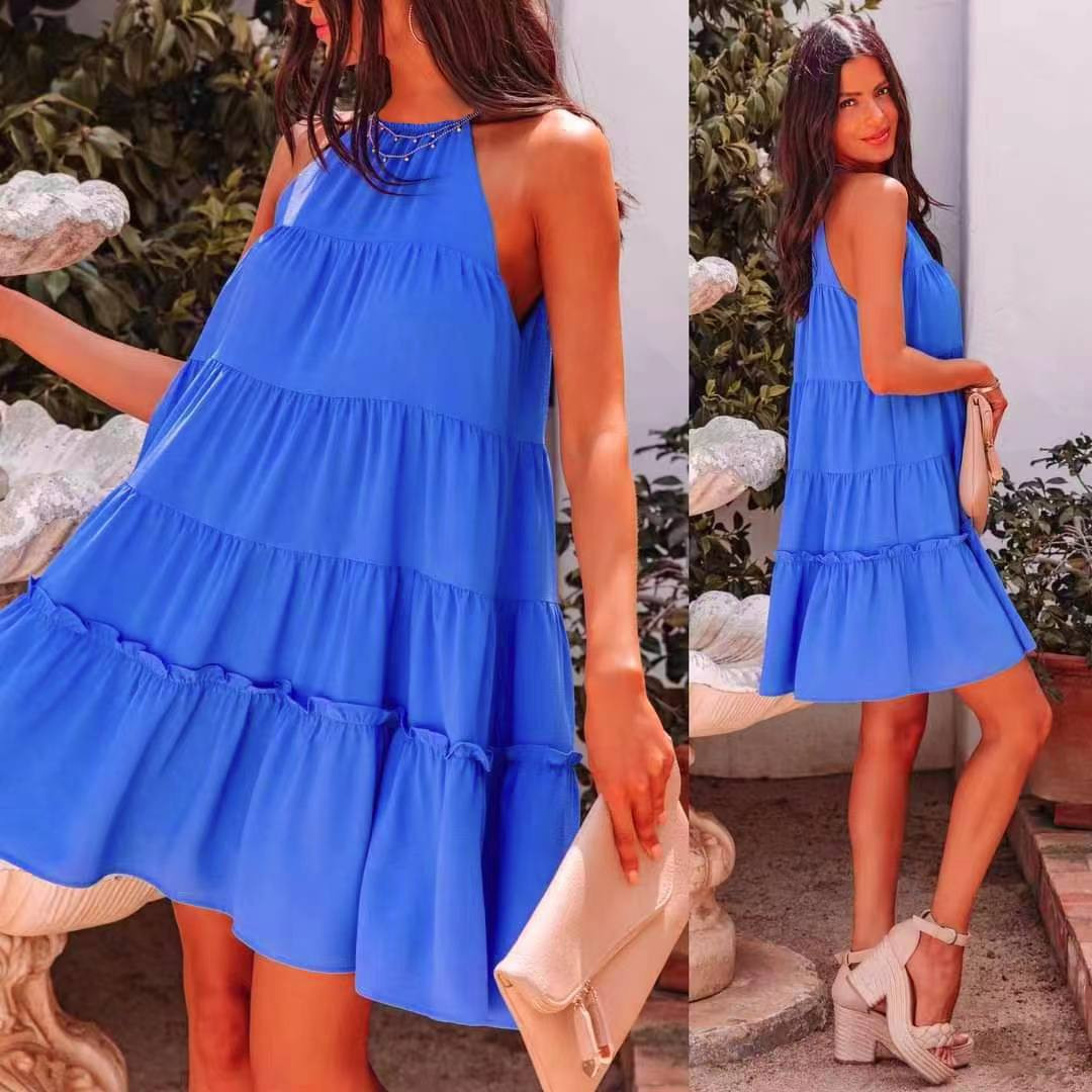 Γυναικείο εντυπωσιακό φόρεμα 22123 μπλε