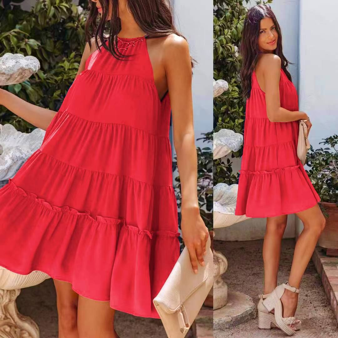 Γυναικείο εντυπωσιακό φόρεμα 22123 κόκκινο