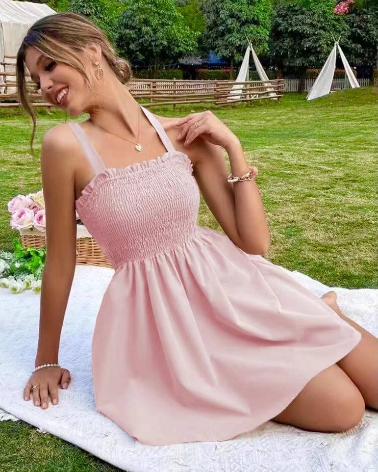 Γυναικείο εντυπωσιακό φόρεμα 12905 ροζ