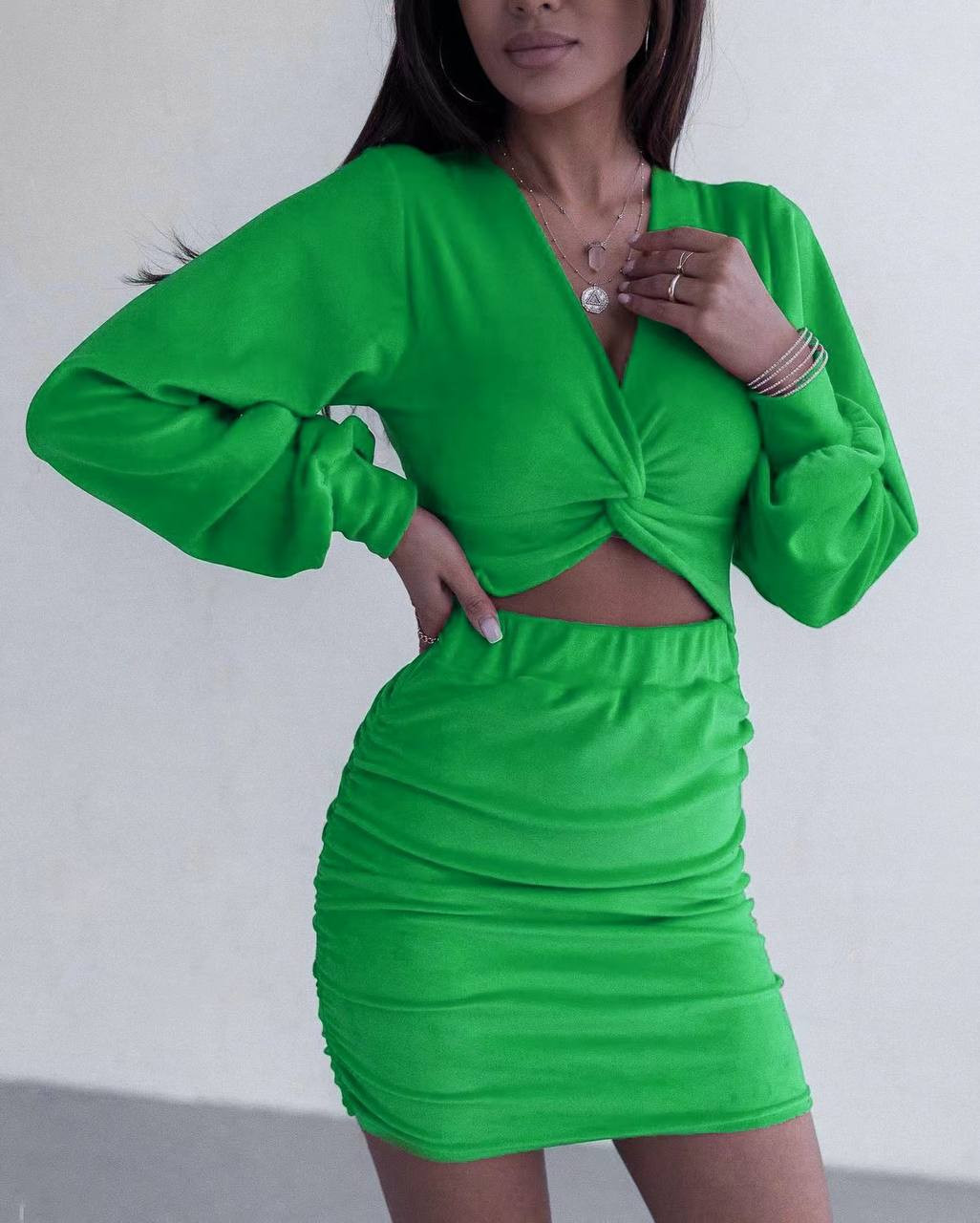 Γυναικείο εντυπωσιακό φόρεμα 4254 πράσινο