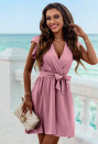 Γυναικείο φόρεμα κρουαζέ LE8791 ροζ