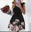 Γυναικείο φόρεμα με φλοράλ print 2699 μαύρο 