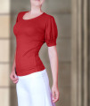 Γυναικεία μπλούζα με φουσκωτά μανίκια 46201 κόκκινη