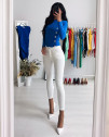 Γυναικείο παντελόνι με φιόγκο 2514 λευκό
