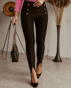 Γυναικείο παντελόνι με σκισίματα 5517 μαύρο