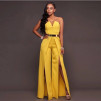 Γυναικεία κομψή ολόσωμη φόρμα 9469  κίτρινο