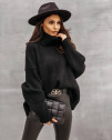 Γυναικείο πουλόβερ με ζιβάγκο 00813 μαύρο