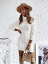 Γυναικείο πλεκτό φόρεμα 001167 λευκό