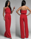 Γυναικεία λινή ολόσωμη φόρμα 4693 κόκκινο