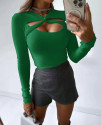 Γυναικεία μπλούζα με εντυπωσιακό ντεκολτέ A0806 πράσινο