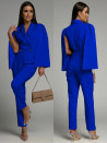 Γυναικεία ολόσωμη φόρμα με εντυπωσιακό μανίκι 23027 μπλε