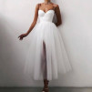 Γυναικείο φόρεμα με τούλι 21840 άσπρο