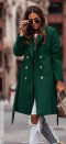 Γυναικείο διπλοκούμπωτο παλτό με φόδρα 6052 πράσινο