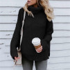 Γυναικείο πουλόβερ με γιακά 00499 μαύρο