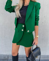 Γυναικείο σετ σακάκι-φούστα 6071 πράσινο