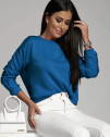Γυναικεία μπλούζα με γυμνή πλάτη 6753 μπλε πετρόλ