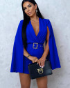 Γυναικεία κοντή ολόσωμη φόρμα-σορτς K5444 μπλε