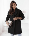 Γυναικείο παλτό με φόδρα 67255 μαύρο