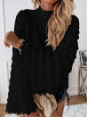 Γυναικείο πουλόβερ με φουσκωτά μανίκια 00695 μαύρο