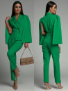 Γυναικεία ολόσωμη φόρμα με εντυπωσιακό μανίκι 23027 πράσινο