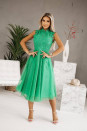 Γυναικείο φόρεμα με δαντέλα και τούλι 5227 πράσινο