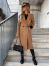 Γυναικείο μακρύ παλτό με τσέπες 6802 καμηλό