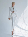 Γυναικείο σετ-σακάκι με παντελόνι X6911 άσπρο