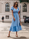 Γυναικείο μακρύ  φόρεμα K8626  γαλάζιο