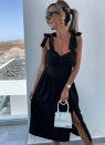 Γυναικείο φόρεμα με κορδόνια A1031 μαύρο