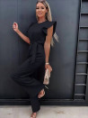 Γυναικεία κομψή  ολόσωμη φόρμα X6536 μαύρο