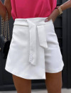 Γυναικεία κοντή φούστα -σορτς X6401 άσπρο