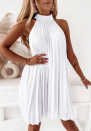 Γυναικείο ριχτό σολέιγ φόρεμα A1072 άσπρο
