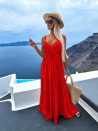 Γυναικείο μακρύ φόρεμα A1078 κόκκινο