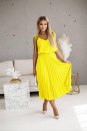 Γυναικείο σετ σολέιγ φούστα με αμάνικο μπλούζακι X1082 κίτρινο