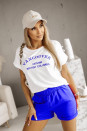 Γυναικείο σετ αμάνικο μπλουζάκι και σορτς K98056 μπλε