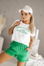 Γυναικείο σετ αμάνικο μπλουζάκι και σορτς K98056 πράσινο