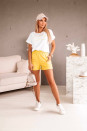 Γυναικείο σετ αμάνικο μπλουζάκι και σορτς K98056 κίτρινο