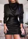 Γυναικείο εντυπωσιακό φόρεμα H4263 μαύρο