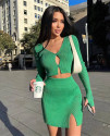 Γυναικείο σετ φούστα και μπλούζα FT3003 πράσινο