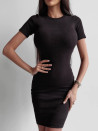 Γυναικείο απλό φόρεμα YY9087 μαύρο