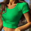 Γυναικείο κοντό μπλουζάκι KX0141 πράσινο