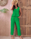 Γυναικείο σετ τοπάκι και παντελόνι K24076 πράσινο