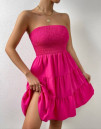 Γυναικείο ελαστικό φόρεμα L8826 φούξια