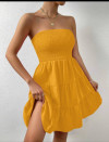 Γυναικείο ελαστικό φόρεμα L8826 κίτρινο
