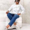 Γυναικεία μπλούζα με φιόγκο K9666 άσπρη