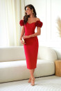 Γυναικείο κομψό φόρεμα H4607 κόκκινο