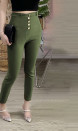 Γυναικείο παντελόνι με ζώνη K99944 σκούρο πράσινο